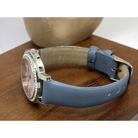 Bulova Women's Watch 96L254 Quartz Mother of Pearl Pink Dial Gemmed Leat… - Picture 8 of 13